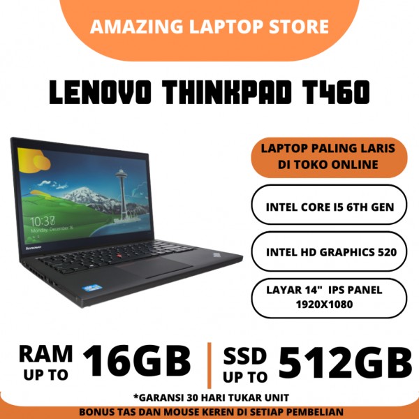 Laptop Lenovo ThinkPad Core i7 / i5 RAM 8GB SSD 256GB Like New Bergaransi Murah Tasikmalaya