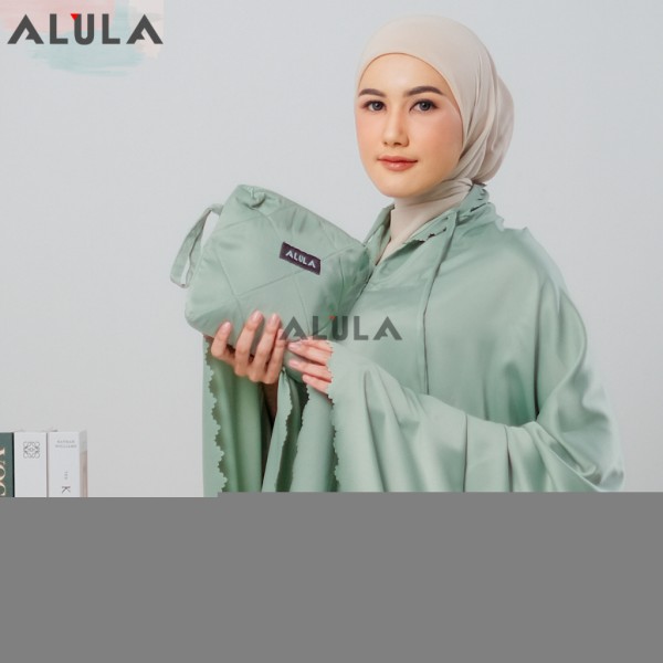 Mukena 2 in 1 Lasercut ALULA Dewasa Bahan Sutra Velvet Premium Polos